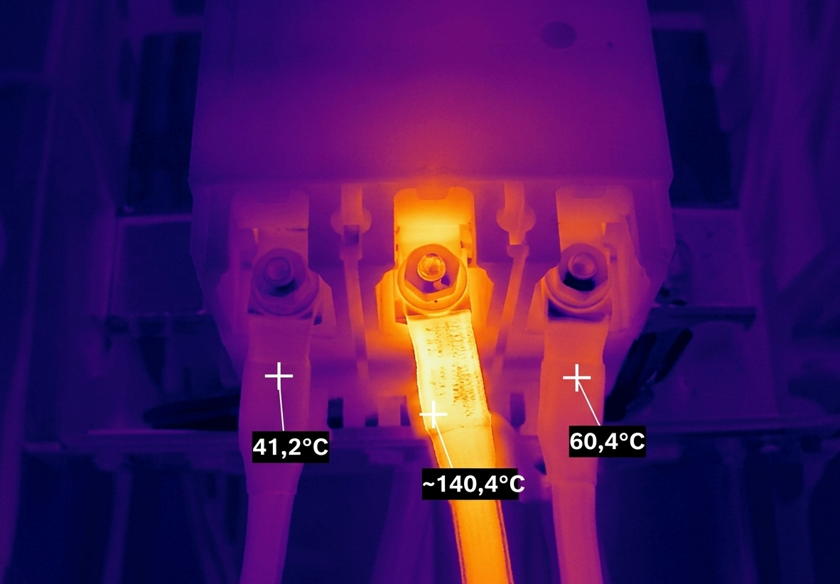 Termal kamera ile tespit edilen aşırı ısınma - 140°C bağlantı noktası