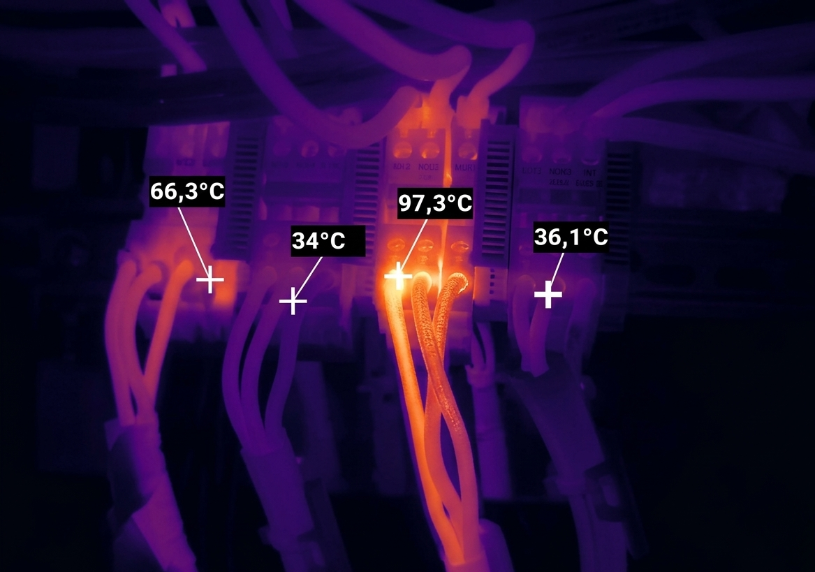 Termal kamera ile pano bağlantı kontrolü - çoklu sıcaklık noktaları